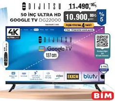 DİJİTSU DG22000 50 İNÇ ULTRA HD GOOGLE SMART TV AKILLI TELEVİZYON